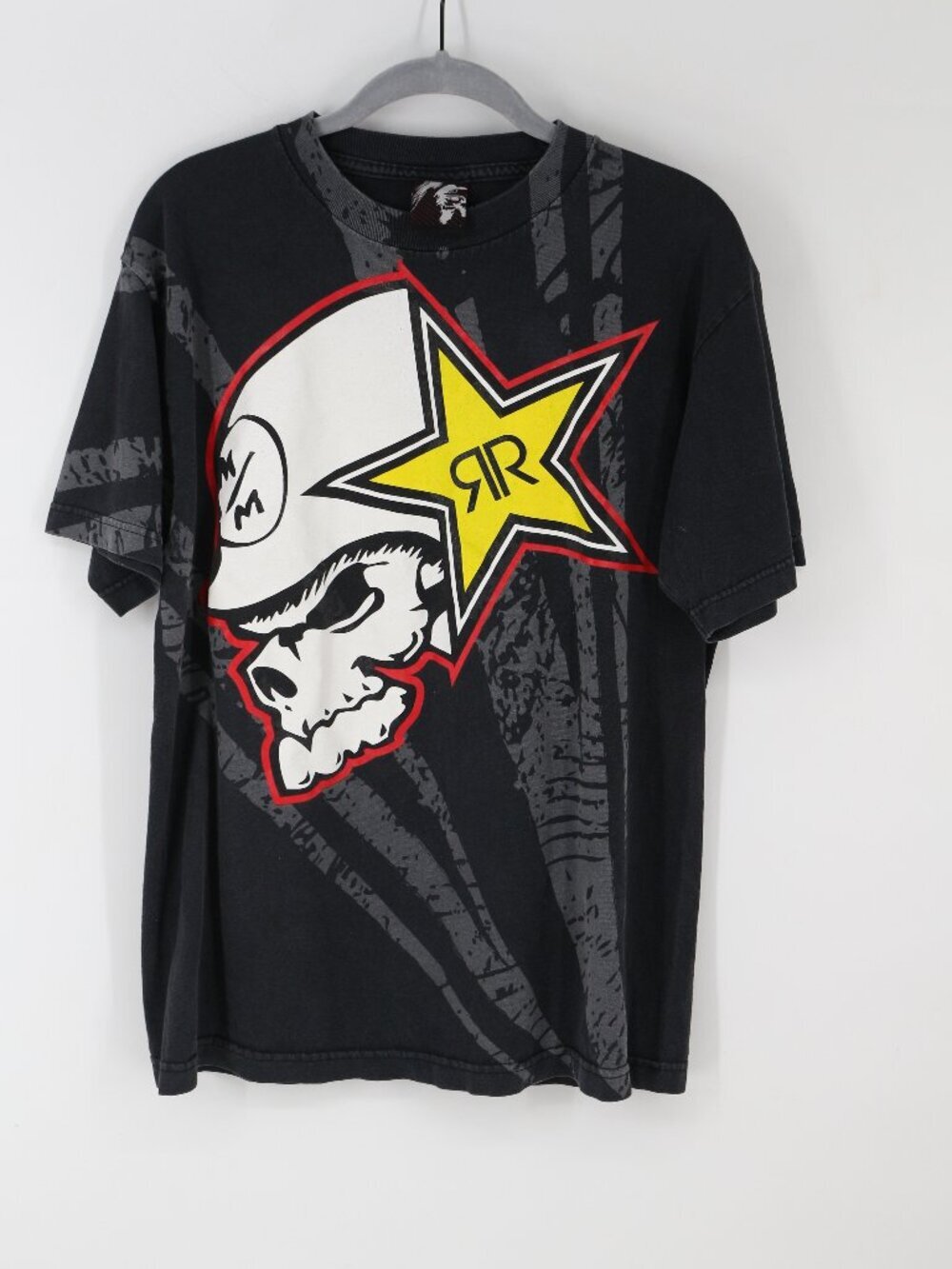 2000s Metal Mulisha x Rockstar Energy Drink T-Shirt Size Medium Black